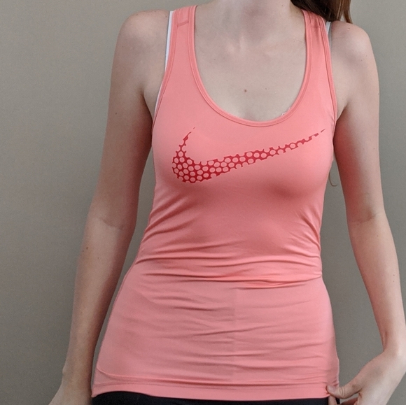 $5 w/ bundle Nike Pro peach dot swoosh tank top - Picture 4 of 8